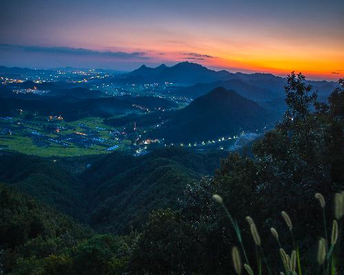 금성산성에서 바라본 금성면일원의 석양 대표사진